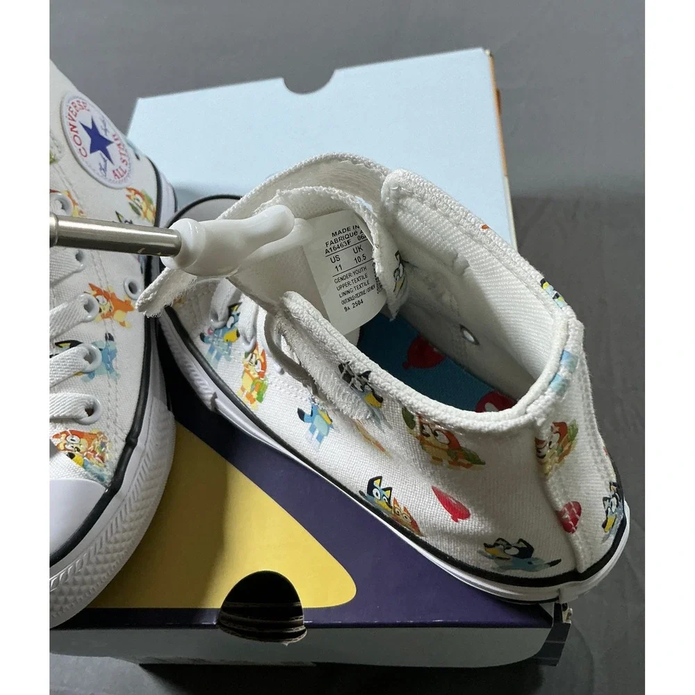 Converse Bluey Chuck Taylor All Star High Top Youth 11 White A16463F Sneaker